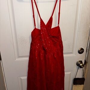 Elegant Red Sequin Dress